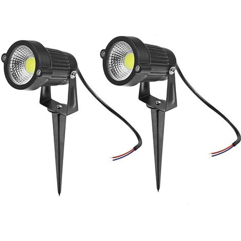 Lampe de jardin LED 7W 2 pack blanc chaud 2700K IP66 étanche 500lm  éclairage extérieur avec piquet