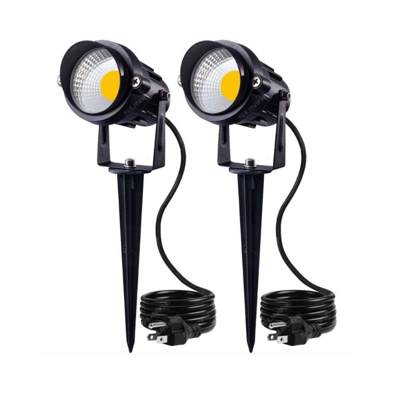 Spot led extérieur 7W, Lampe led jardin encastrable puce cob, Lampe led jardin projecteur extérieur lumiere blanc chaude 2700K polyvalent pour voies,
