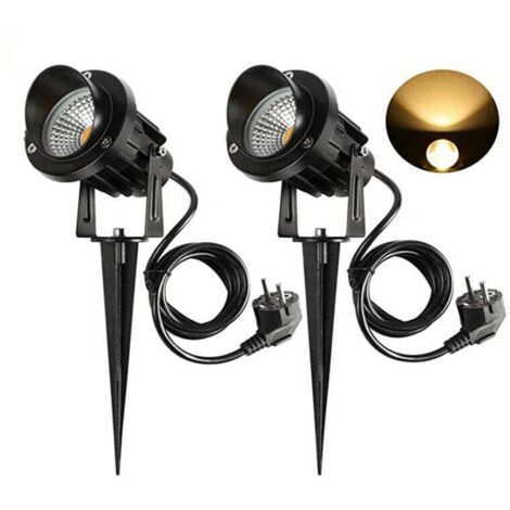 Spot LED Extérieur 9W avec Piquet 3000K-3300k 900LM Éclairage Extérieur LED à Piquer Lampe Jardin étanche IP65 Blanc Chaud Lot de 2