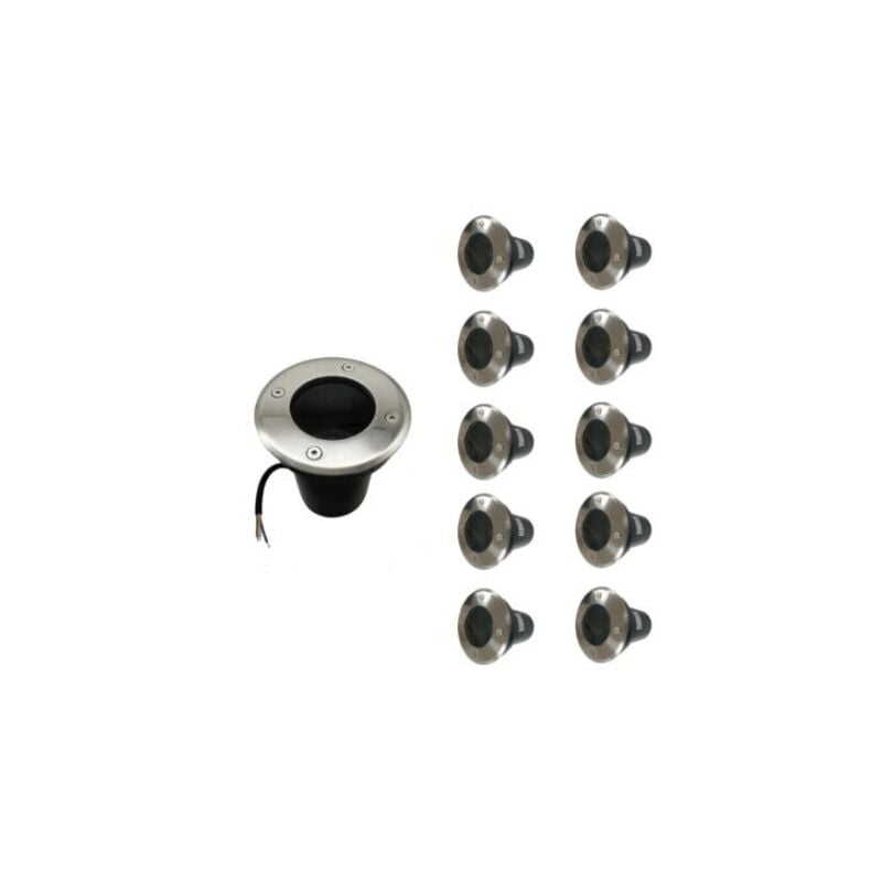 Silamp - Spot led Extérieur Encastrable pour Ampoule GU10 (Pack de 10) -
