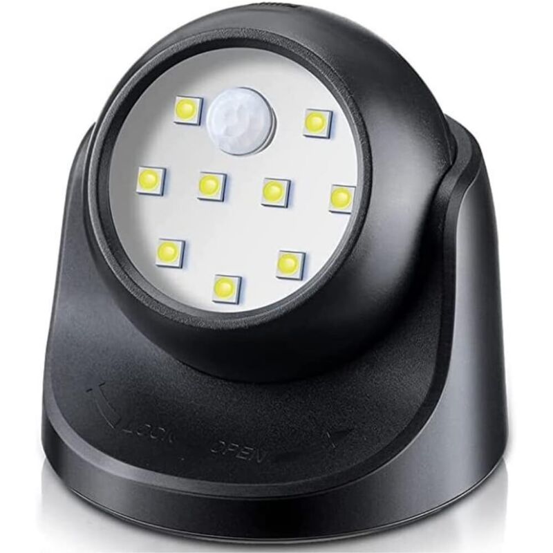 Spot LED Extérieur, Spot exterieur avec Detecteur de mouvement, Projecteur LED extérieur Sans Fil, 150 Lumen, Sphère Amovible, Rotation et