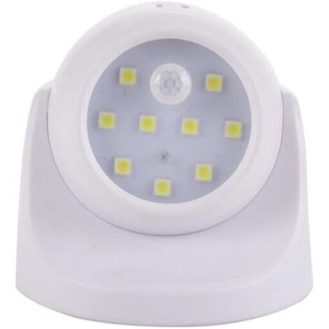 Spot LED Extérieur, Spot exterieur avec Detecteur de mouvement, Projecteur LED extérieur Sans Fil, 150 Lumen, Sphère Amovible, Rotation et Inclinaison à 360 degrés, Batterie à Pile（Blanc）