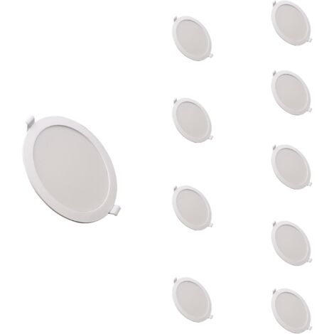 Spot LED Extra Plat Downlight Rond 12W Blanc CCT - 3000K/4000K/6000K ( Pack de 10 ) - SILAMP