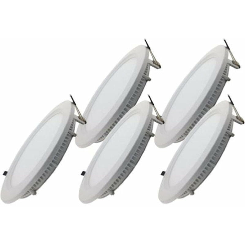 Spot led Extra Plat Rond 24W Blanc (Pack de 5) - Blanc Froid 6000K - 8000K Silamp