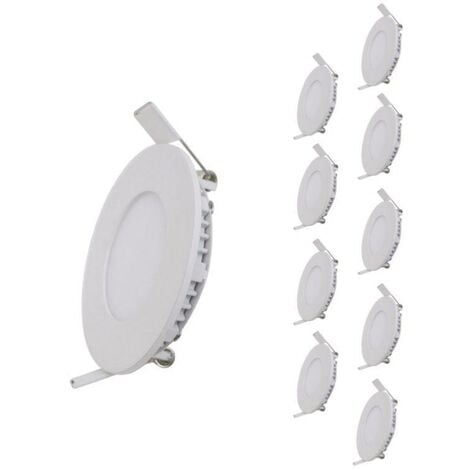Spot LED Extra Plat Rond 6W Blanc (Pack de 10) - Blanc Neutre 4000K - 5500K - SILAMP