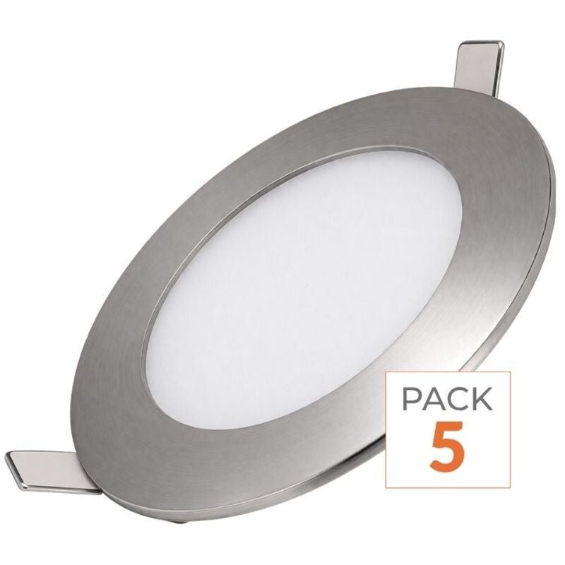 Spot LED Extra Plat Rond ALU 6W (Pack de 5) - Blanc Chaud 2300K - 3500K - SILAMP
