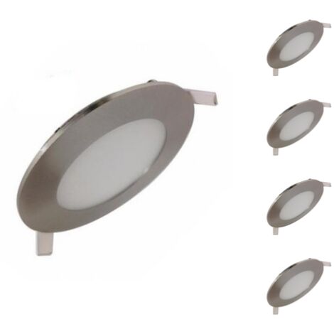 Spot LED Extra Plat Rond ALU 6W (Pack de 5)