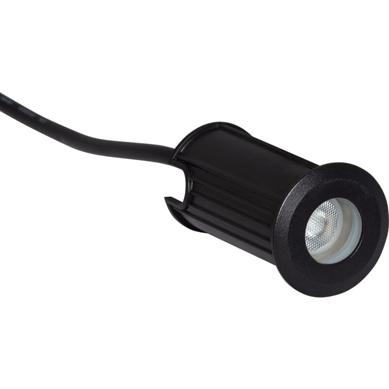 Ledkia - Spot Extérieur led Encastrable au sol 12V dc Noir Tiziano 2700K Blanc chaud
