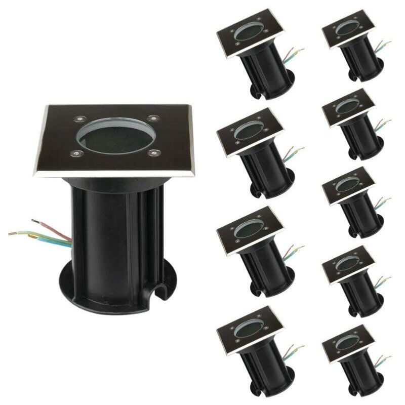 Silamp - Spot led Extérieur Encastrable Carré IP65 pour Ampoule GU10 (Pac