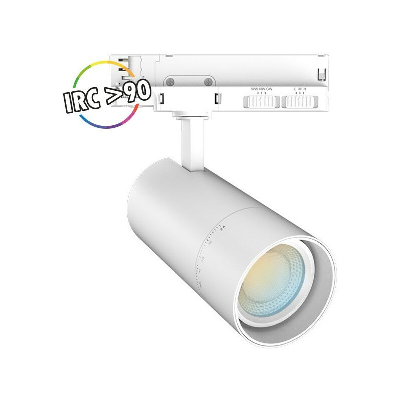 Miidex Lighting - Spot led focus slim ii sur rail - 25W/30W/35W cct ® blanc - cct