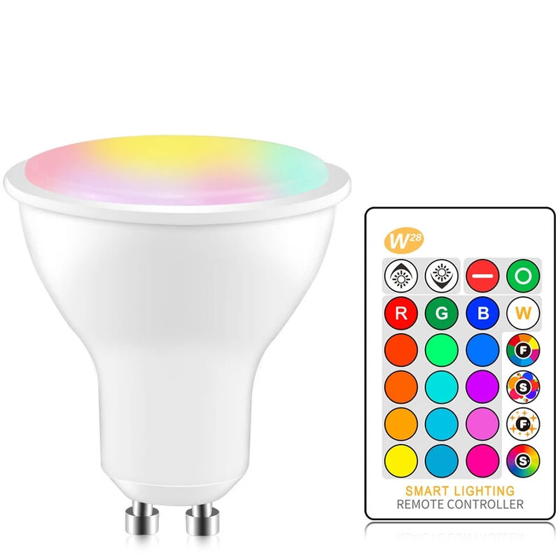 Lablanc - Spot led GU10 rgb à changement de couleur, ampoules led rgbw à intensité variable avec télécommande infrarouge, spots led blanc chaud