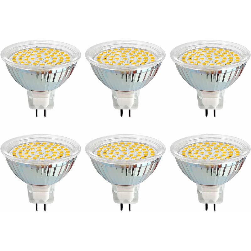 Spot led GU5.3 12V 5W Blanc Froid 6000K, Ø50mm MR16, 120 Degrés 500LM, GU5.3 35W 50W Halogène Équivalent, ac dc 12V MR16 GU5.3 led pour Cuisine Salle