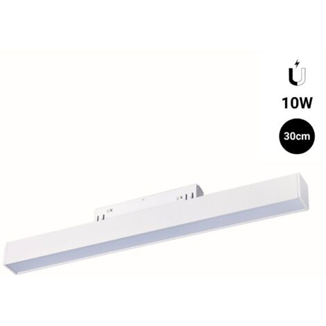 Spot LED linéaire opale sur rail magnétique 48V - 10W - Blanc - Blanc Chaud