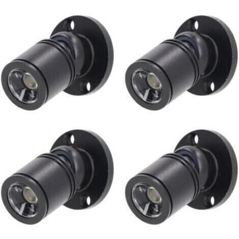Spot LED miniature à encastrer dans le plafond, 1 W, avec alimentation CA 100–265 V, adapté aux maisons, armoires à vin, vitrines à bijoux, salons et placards, lot de 4 pièces [classe énergétique A+],