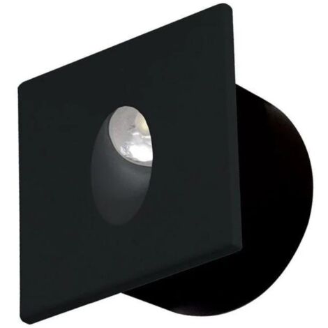 Spot LED mural carré noir 3W 4000K