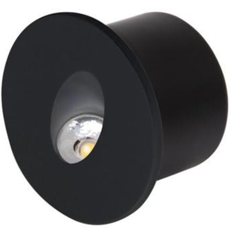 Spot LED mural rond noir 3W 4000K