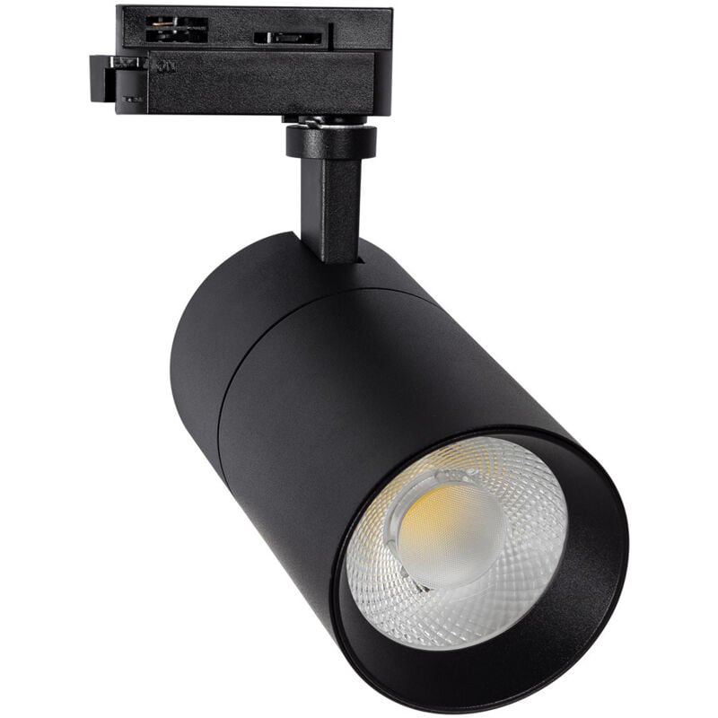Efectoled - Spot led sur Rail Monophasé 20W Mallet Dimmable Noir 3000K Blanc chaud