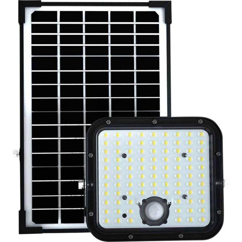 V-tac - Spot led avec télécommande et panneau solaire 30W Noir Couleur 4000K