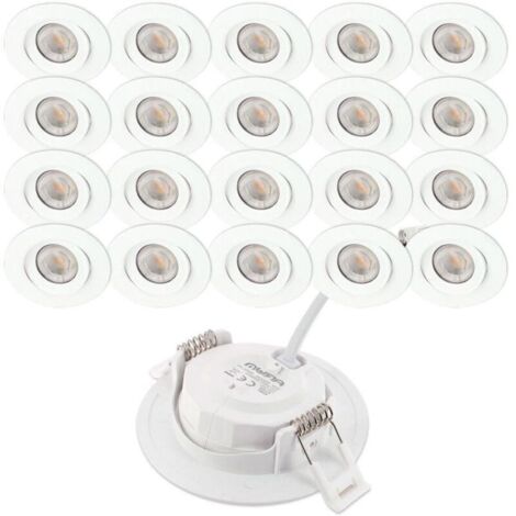 Spot Led Plafond Encastrable, 20 Spots Encastrables LED ASTURIE Orientable, Spot LED Encastrable Orientable
