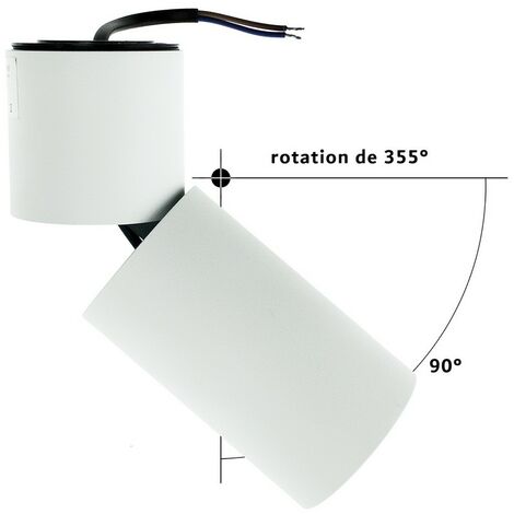 Spot LED Plafonnier Moderne Applique 12W CRI90 Vertical Horizontal Rotation, ø60mm 4000K Blanc Neutre - Digilamp