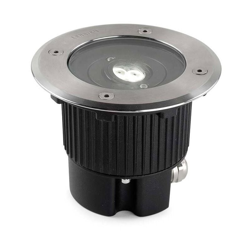 Leds-C4 Gea - Acier inoxydable au sol encastré extérieur à led 12,5 cm 522lm 3000K IP67 poli