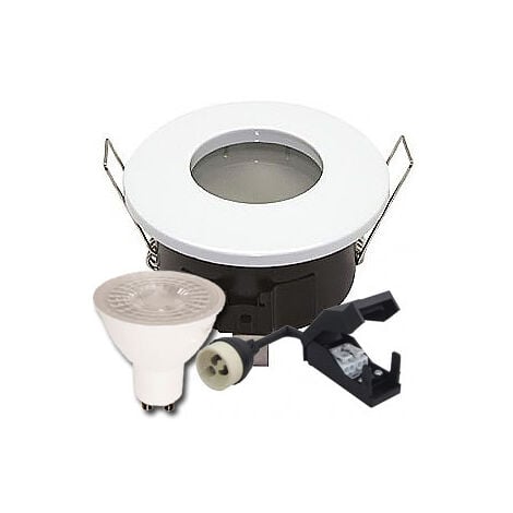 Spot Led salle de bain IP65 Blanc 7W rendu 50W 120 Blanc chaud 230V.