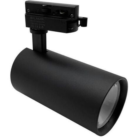 Spot LED sur Rail 30W 80° Monophasé NOIR - Blanc Neutre - SILUMEN