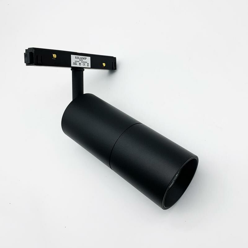 Spot LED sur Rail Magnétique 48V 20W Orientable NOIR - Blanc Chaud 2300K - 3500K - SILAMP Spot LED sur Rail Magnétique 48V 20W Orientable NOIR - Blanc Chaud 2300K - 3500K - SILAMP