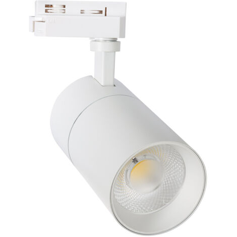 Spot LED sur Rail Monophasé 30W Mallet Dimmable CCT Sélectionnable Blanc