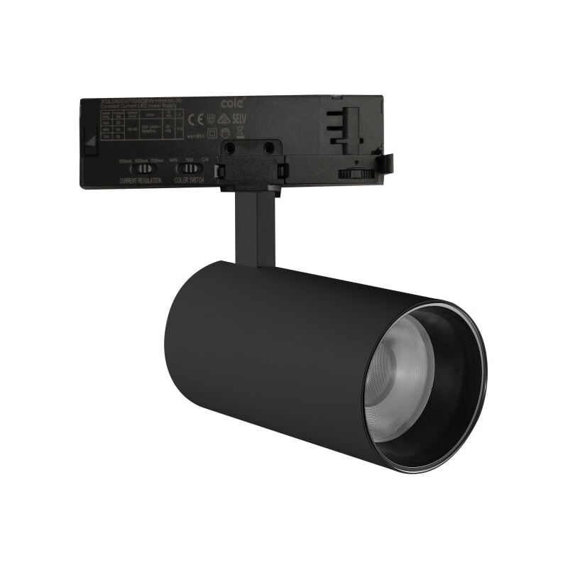 Spot led sur rail monophasé PowerTempérature de couleur variable 202530W 600040003000K Noir [ATL080030-MB]