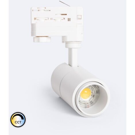 Spot LED sur Rail Triphasé 10W Dimmable CCT Pulyx Multi-angle 15-60º Blanc