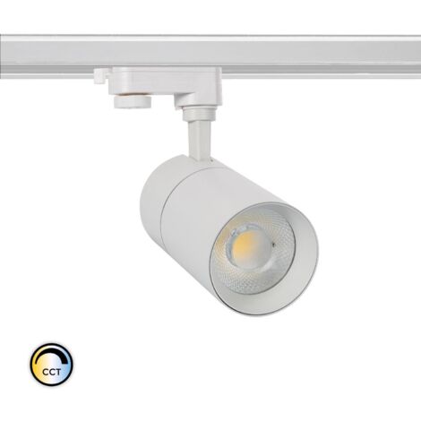 Spot LED sur Rail Triphasé 30W Dimmable Mallet CCT Sélectionnable Blanc