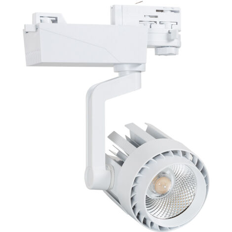 Spot LED sur Rail Triphasé 30W Dora (3000K - 4000K - 5000K) Blanc