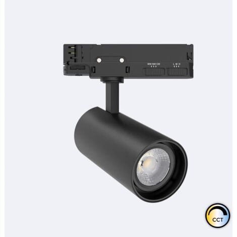Spot LED sur Rail Triphasé 30W Fasano CCT Sélectionnable Dimmable DALI Noir (2700K - 3200K - 4000K) Sélectionnable