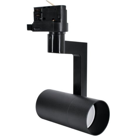 Spot LED sur Rail Triphasé NOIR 36° pour ampoule GU10 - SILUMEN