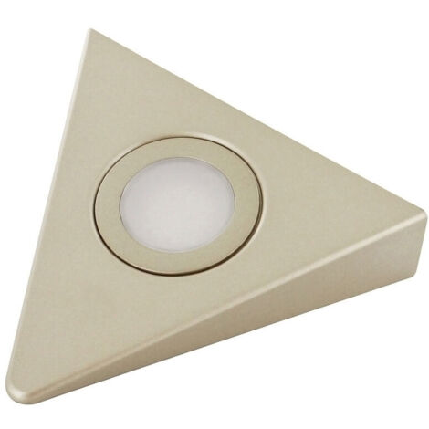Spot led triangulaire 12V – Angle d'éclairage 60° – Lumière blanche neutre – Décor nickel satiné – Épaisseur 22 mm – IRC 80