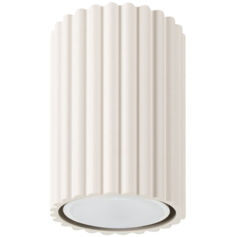 Spot Leuchte Decke Aluminium GU10 rund Ø 6,5 cm Aufputz Creme Modern