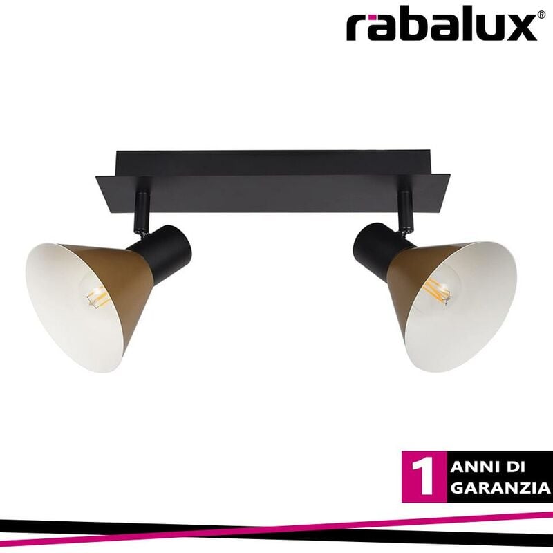 Image of Rabalux - alvaro, indoor metal spot lamp, E14 2X max 40W, black and go