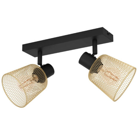 Spot Light Coslada Steel Black E27 2x40W L: 32 cm B: 8cm H: 17cm Dimmable