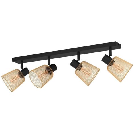 Spot Light Coslada Steel Black E27 4x40W L: 79 cm B: 8 cm H: 17 cm Dimmabile