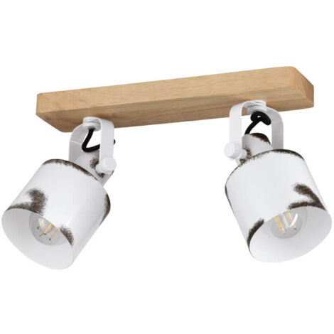 Spot Light Kilburn Wood Brown E27 2x40W L: 36cm H: 17cm Dimmable