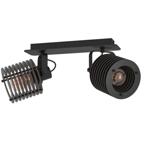 Spot Light Segovia Steel Schwarz E27 2x40W L: 33,5 cm H: 18,5 cm Dimmabile