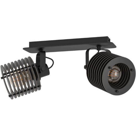 Spot Light Segovia Steel Schwarz E27 2x40W L: 33,5 cm H: 18,5 cm Dimmable