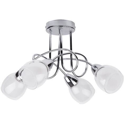 Spot light sistema ferroviario Dave vetro metallo cromato Ø41cm H: 23cm