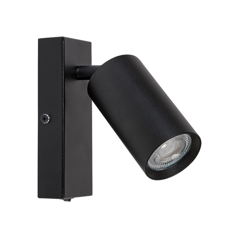 Image of Spot Light Solo Metal Black GU10 1x Max 25W l: 6 cm b: 15 cm Ø5,5 cm con interruttore
