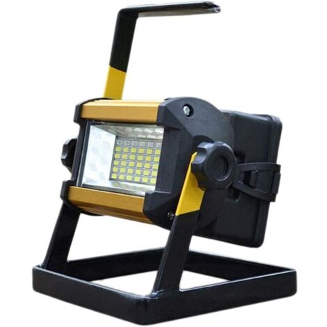 Spot Lighting Portable LED Work Light, 50W 36 LED Rechargeable Flood Light with Stand 360° Portable Waterproof for Outdoor Camping Traveling Fishing Security Lights