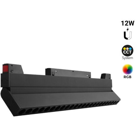 Spot linéaire orientable sur rail magnétique RGB + CCT - 12W -