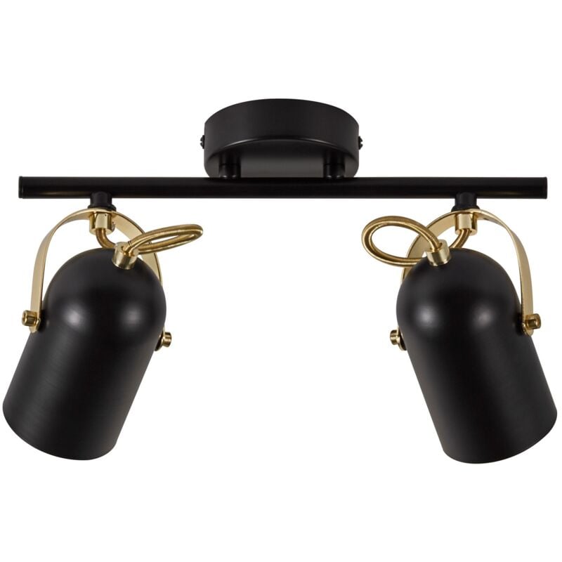 Spoterie lotus 2-Spot Métal Noir/laiton, H.6.6 - IP20 - E14 / Nordlux Intérieur