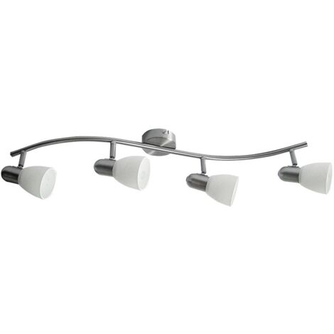 Spot luce metallo vetro satinato Soma colori cromo / bianco B: H 70 centimetri: 8cm
