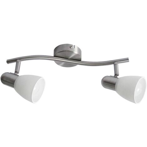 Spot luce metallo vetro satinato Soma colori cromo / L bianco: 17cm B: 35cm H: 8cm